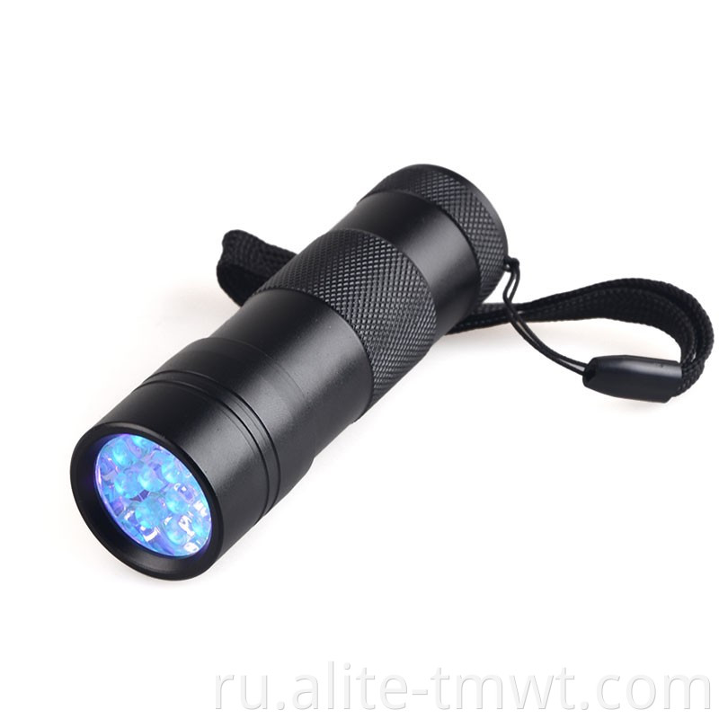 Портативный мини -горячий продажа 12 -х ультрафиолетовых светодиодных фонариков для отдыха на открытом воздухе для детектора мочи и невидимых чернил
